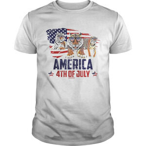 Tiger Patriotic American America 4Th Of July Shirt